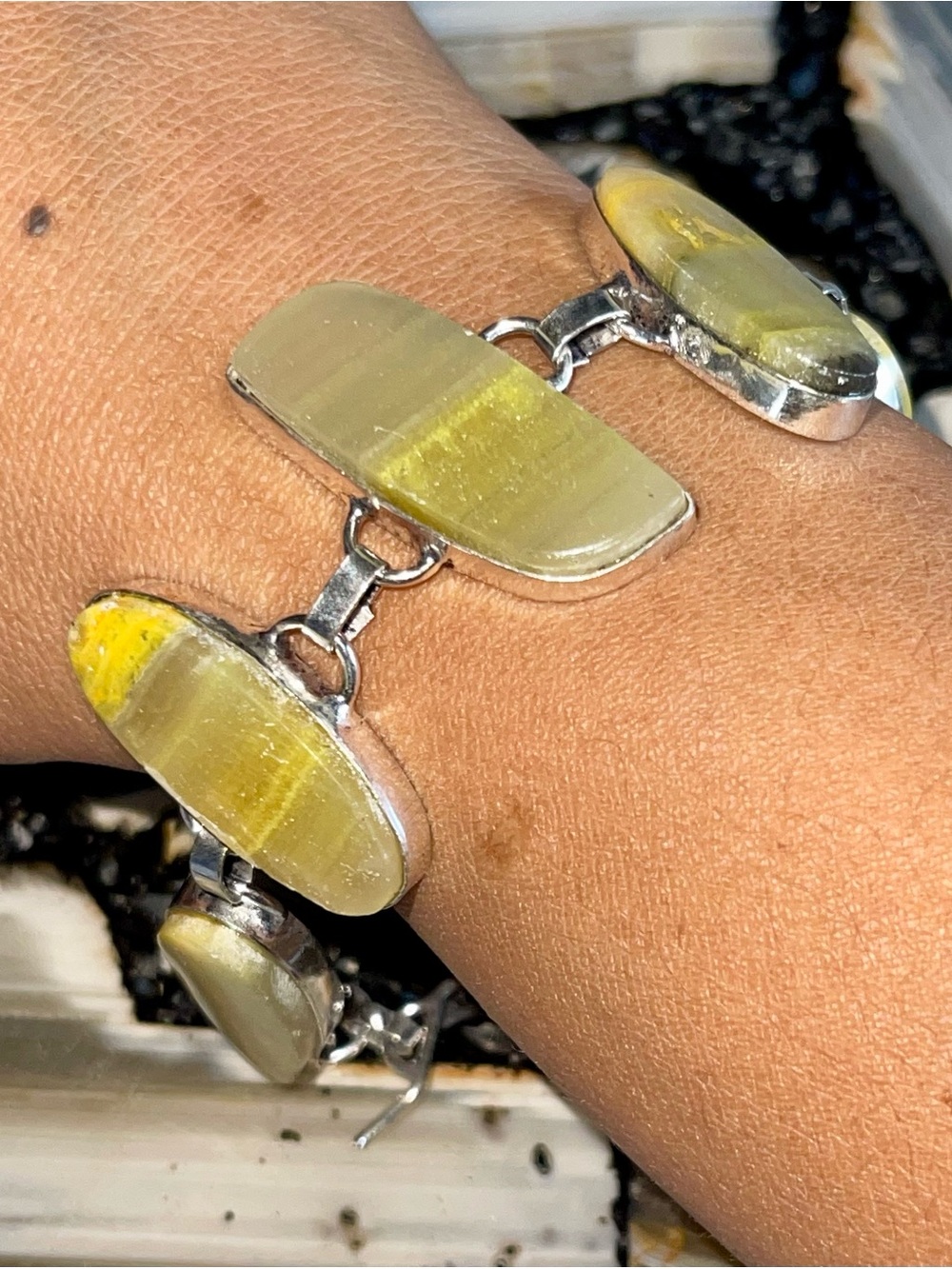 “The Happy Stone” Bumblebee Jasper Bracelet 7”- 8 1/2”